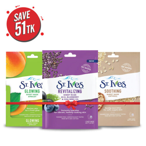 St. Ives Glowing, Revitalizing & Soothing Sheet Mask 3*23ml